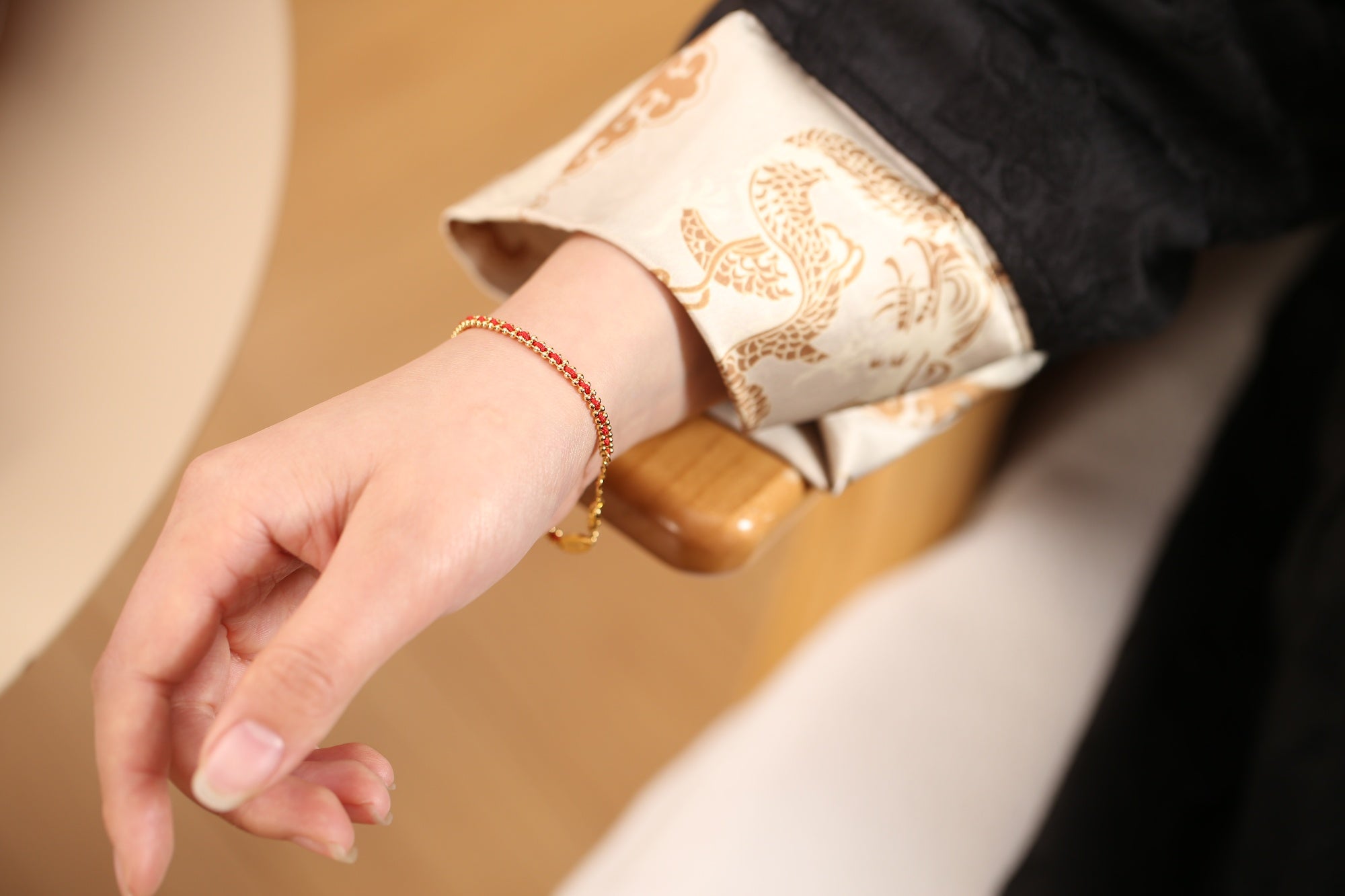 Golden Red String tying the full fortune and good luck on your wrist